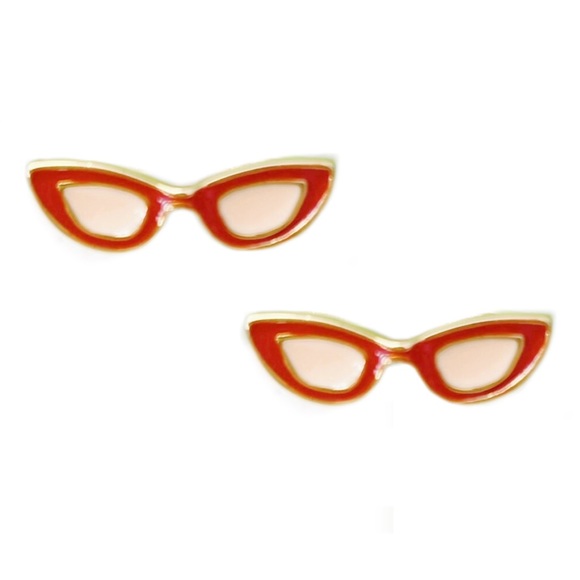 kate spade Jewelry - KATE SPADE • Dress The Part Red Masquerade Glasses Earrings